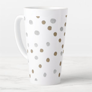 Tasse Latte Pois or et argent