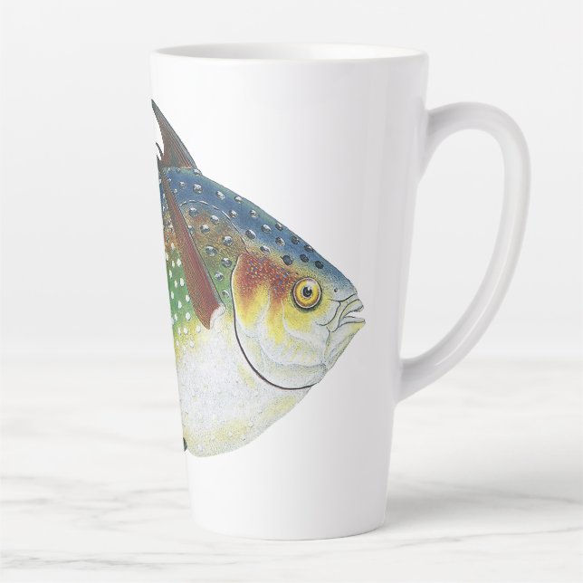 Tasse Latte Poisson Opah Tropical, Animal Marin Vintage (Droite)