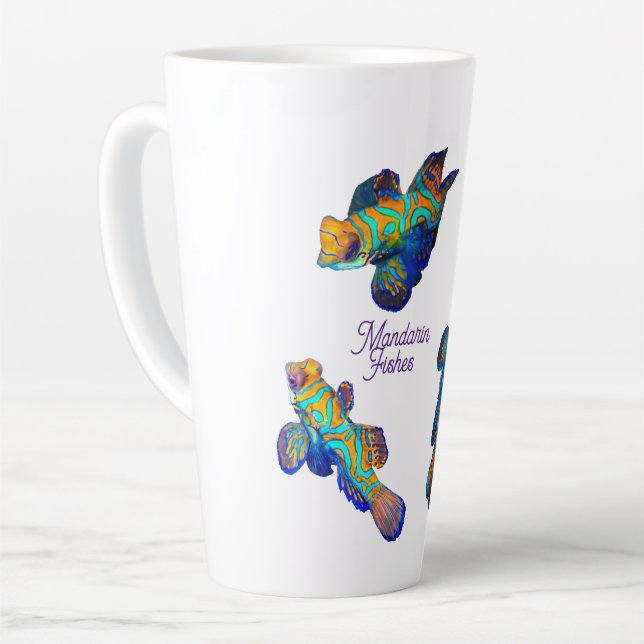 Tasse Latte Poissons mandarins  (Angle gauche)