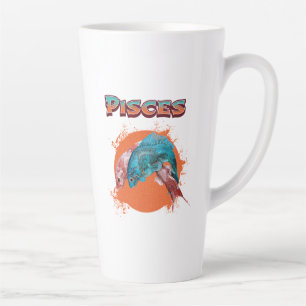 Tasse Latte Poissons Zodiaque Horoscope Signe d'Eau Astrologie
