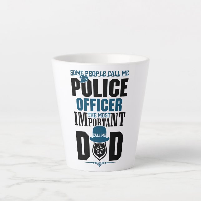 Tasse Latte Police papa | Application de la loi | FÊTE DES PÈR (Devant)