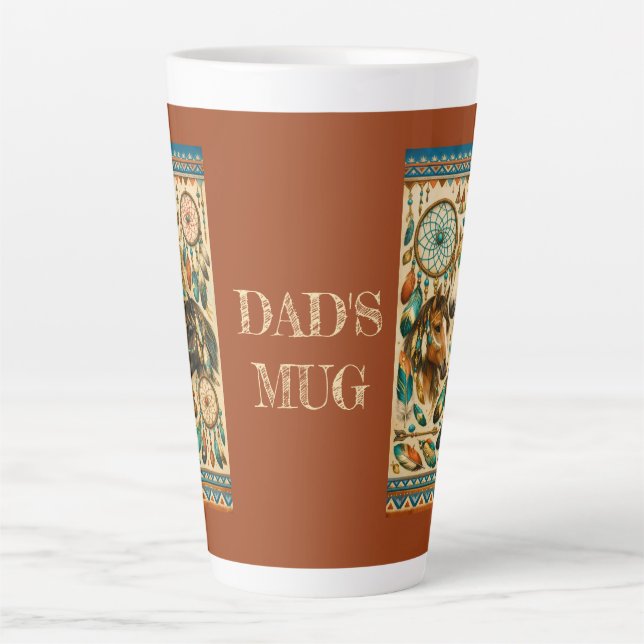 Tasse Latte Poneys Attrape-Rêves (Devant)