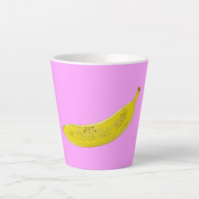 Tasse Latte Pop Art Banana en jaune (Devant)