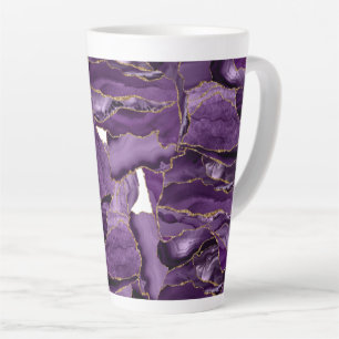 Tasse Latte Porte de parties scintillant violet et or