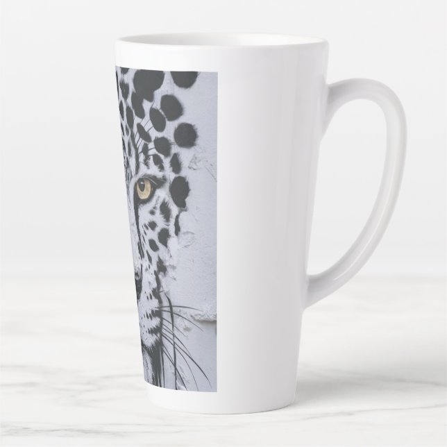 Tasse Latte Portrait Artistique de Léopard Faune Sweat à Capuc (Droite)