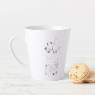 Tasse Latte Portrait de compagnie de chien caniche standard