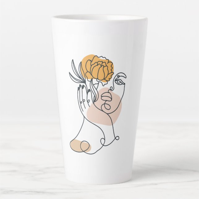 Tasse Latte Portrait féminin (Devant)
