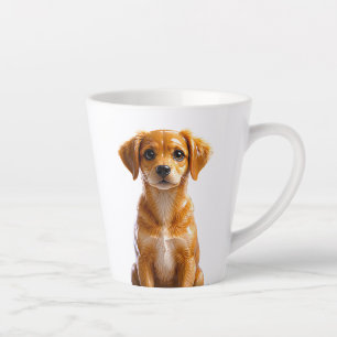 Tasse Latte Portrait réaliste de chiot