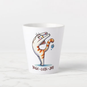 Tasse Latte Pose de Yoga de chat - Yoga - Chats - Joie