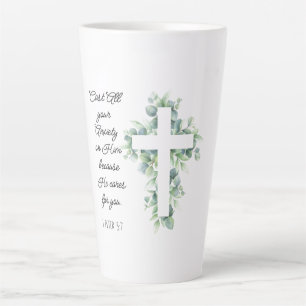 Tasse Latte Posez toute votre angoisse sur Lui Eucalyptus Cros