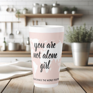 Tasse Latte Positif Vous N'Êtes Pas Seul Citation Motivation F