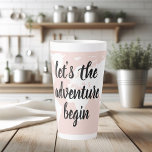 Tasse Latte Positive rose Commençons l'aventure Carte du Monde<br><div class="desc">Positive rose Commençons l'aventure Carte du Monde</div>