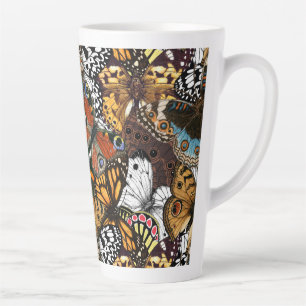 Tasse Latte Poster de animal. Ailes papillons.