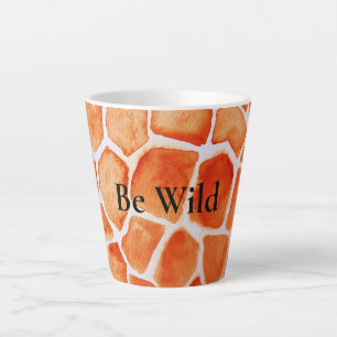 Tasse Latte Poster de animal de la Giraffe orange