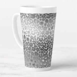 Tasse Latte Poster de animal Silver Glam Leopard