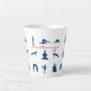 Tasse Latte Postures de yoga en silhouette Thunder_Cove