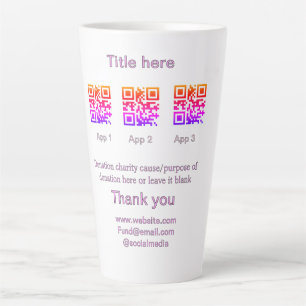 Tasse Latte Pot de collecte de dons ajoutez votre nom de code 
