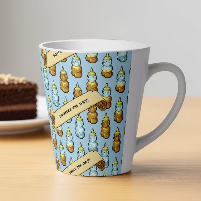 Tasse Latte Pot de miel ours drôle Bouteille Presser la journé (Créateur téléchargé)