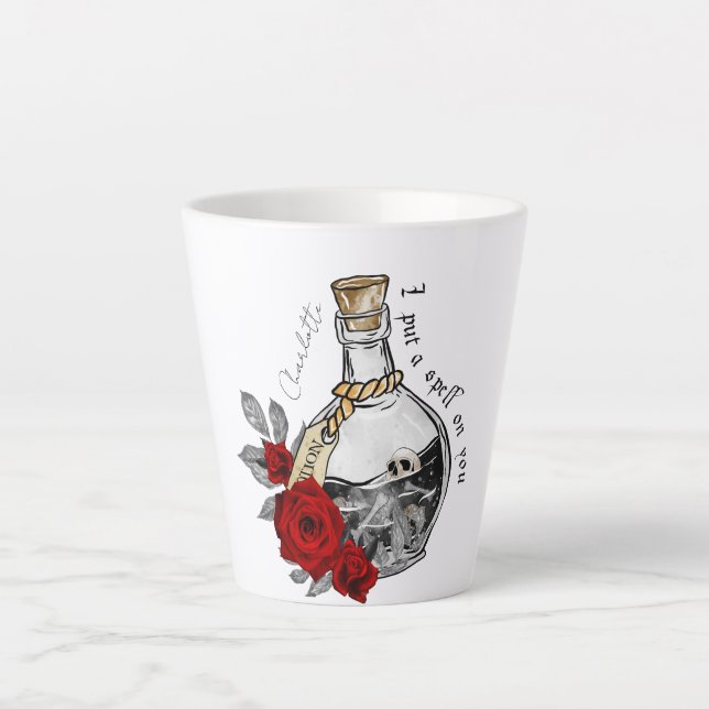 Tasse Latte Potion d'amour sorcière gothique (Devant)