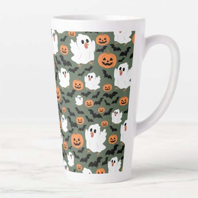 Tasse Latte Poulets fantômes éffrayants avec Citrouilles et ch (Droite)