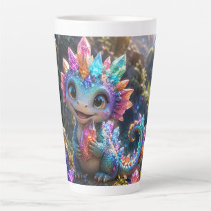 Tasse Latte Pousse de cristal – Fantaisie de dragon de cristal
