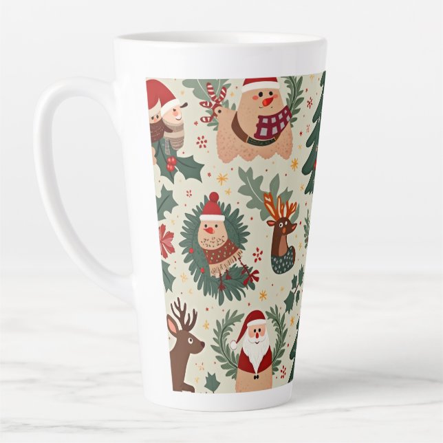 Tasse Latte Poussettes de Noël pour les enfants (Gauche)