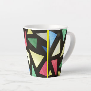 Tasse Latte Poussière Motif En Verre Tiré. Musique latte jaune