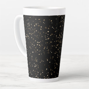 Tasse Latte Poussière Parties scintillant or sur noir
