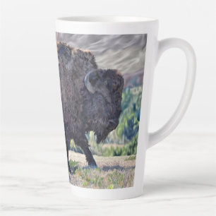 Tasse Latte Prairie de bison américain Faune occidentale