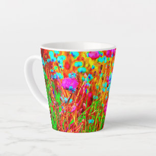 Tasse Latte Pré sauvage dans l'art pop fleuri