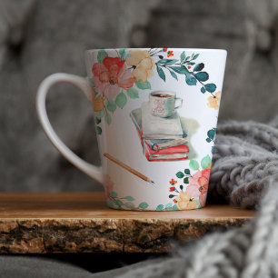 Tasse Latte Préférés du week-end TGIF Illustration aquarelle