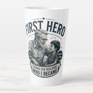 Tasse Latte Premier héros ami pour toujours Fête des Pères Vin