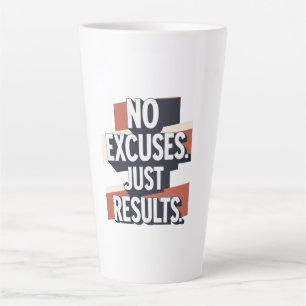 Tasse Latte Premium Gym Wall Art – “NO EXCUSES. JUST RESULTS.”