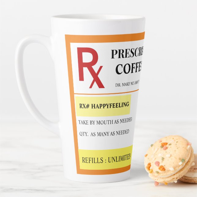 Tasse Latte Prescription conçue (En situation)