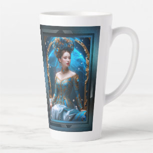 Tasse Latte Princesse Du Rose Bleu Art IA par Xzendor7