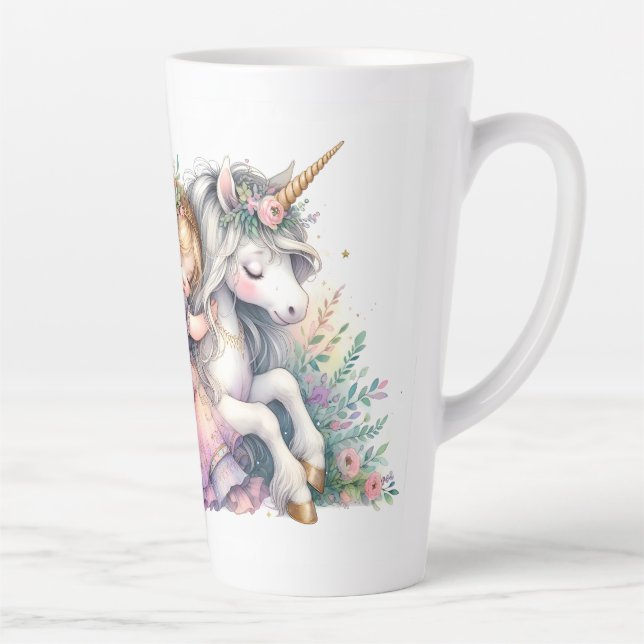 Tasse Latte Princesse Licorne Pastel Conte de Fée Fantastique (Droite)