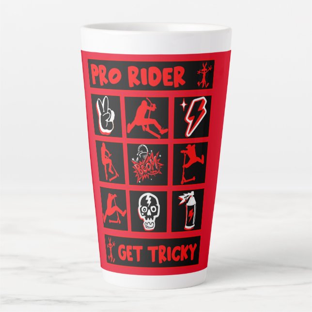 Tasse Latte Pro Scooter Free Rider Traces (Devant)