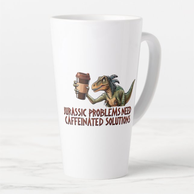 Tasse Latte Problèmes Jurassiques : Des solutions à la caféine (Angle droit)