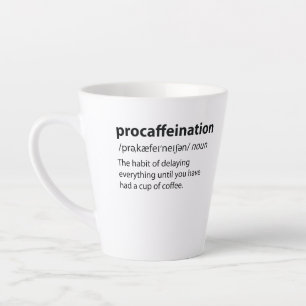 Tasse Latte Procaffination Funny Dictionnaire Définition