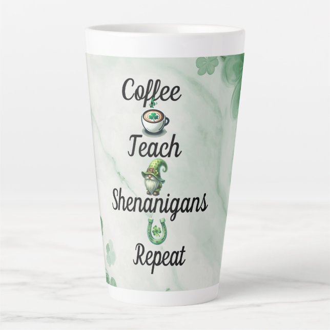 Tasse Latte Professeur de la Saint-Patrick (Devant)