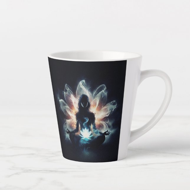 Tasse Latte Professeur de yoga en posture de méditation Brouil (Droite)