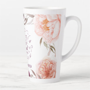 Tasse Latte professeur mignon rose floral élégant
