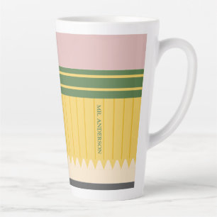 Tasse Latte Professeurs de crayon d'école jaune personnalisés