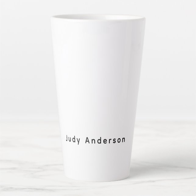 Tasse Latte Professional Plain Modern Elegant Your Name (Devant)