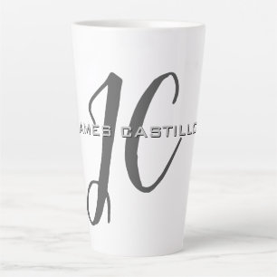 Tasse Latte Professionnel Moderne Monogramme Minimaliste