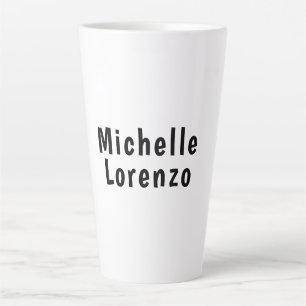 Tasse Latte Professionnel Moderne Simple Clair Nom Noir Blanc