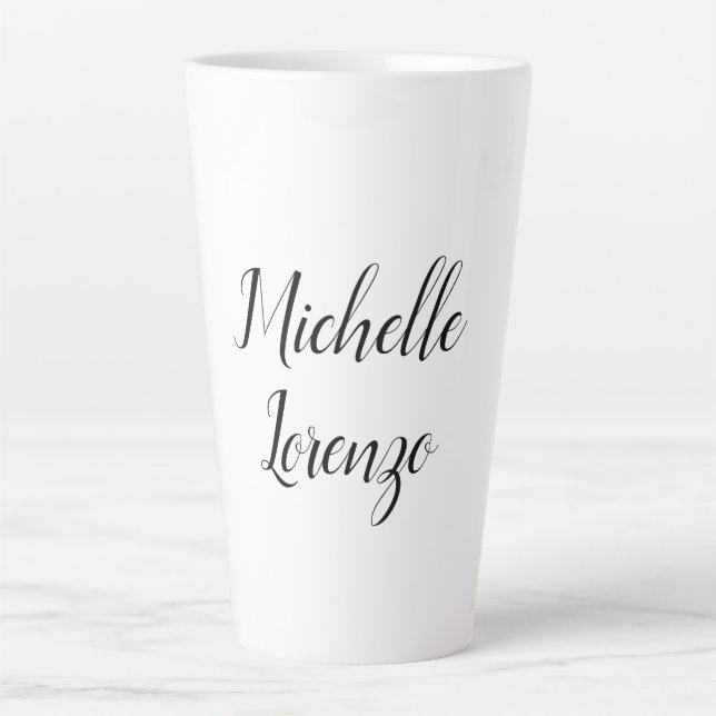 Tasse Latte Professionnel Moderne Simple Noir & Blanc (Devant)