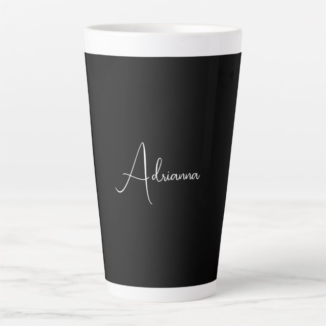 Tasse Latte Professionnel noir écriture manuscrite rétro de vo (Devant)