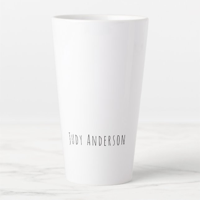 Tasse Latte Professionnel Plain Moderne Élégant Votre Nom (Devant)