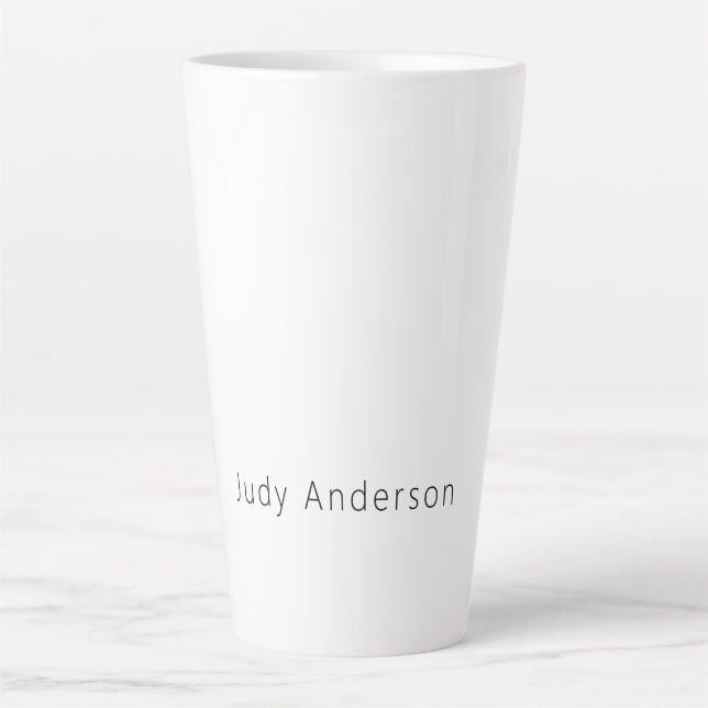 Tasse Latte Professionnel Simple Moderne Élégant Votre Nom (Devant)